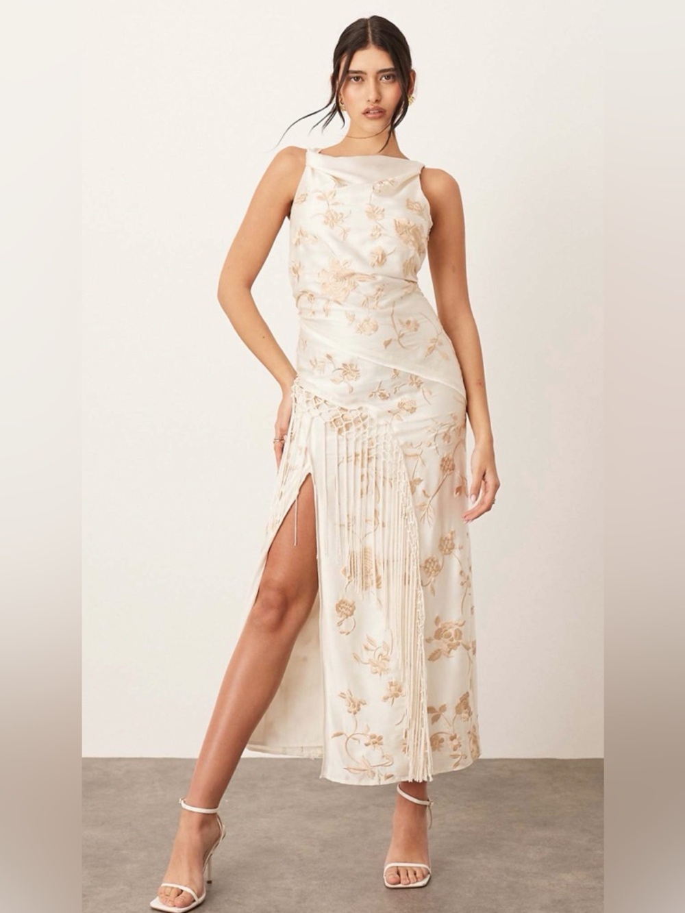 ARRANGE by ASOS embroidered white dress